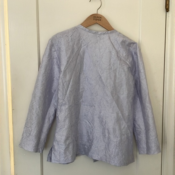 Vintage Eileen Fisher Crinkled Silk Top size L - Picture 3 of 8